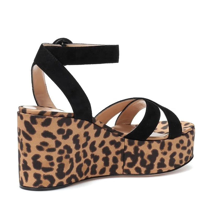 Darla - Round Toe Buckled Wedge Heel