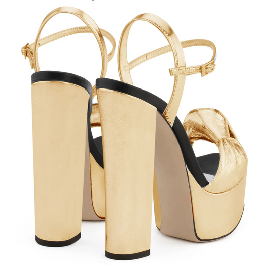 Sabrina - Metallic Chunky Platform Heel
