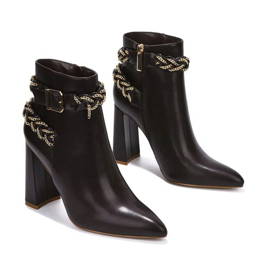 Yara - Braided Ankle Pointed Toe Boot